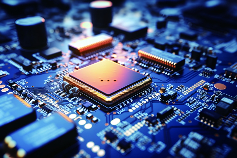 攝圖網_603076236_電路板上的金色芯片和電子元件(非企業商用)